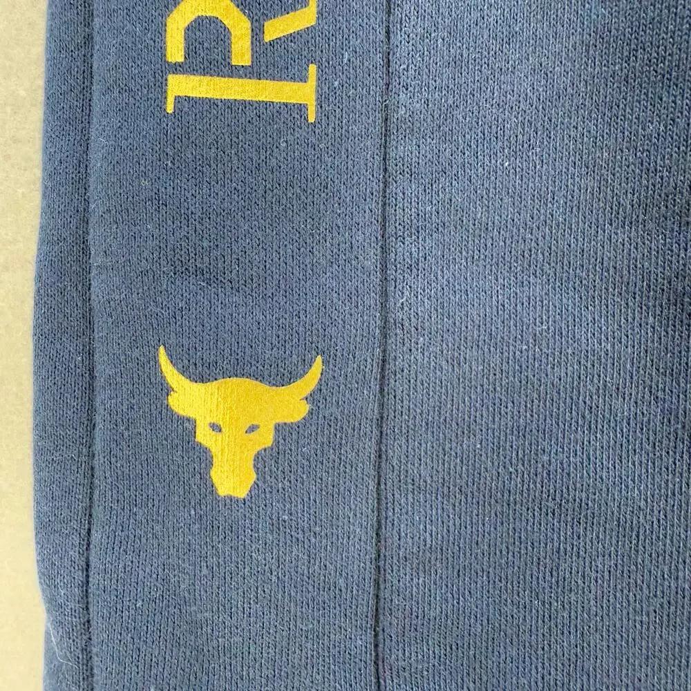 Under Armour Project Rock Respect Joggers Mens S Blue Gold US Flag Patch Sporty - Picture 6 of 13